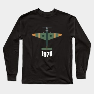 70S RETRO  vintage Airplane p51 Long Sleeve T-Shirt